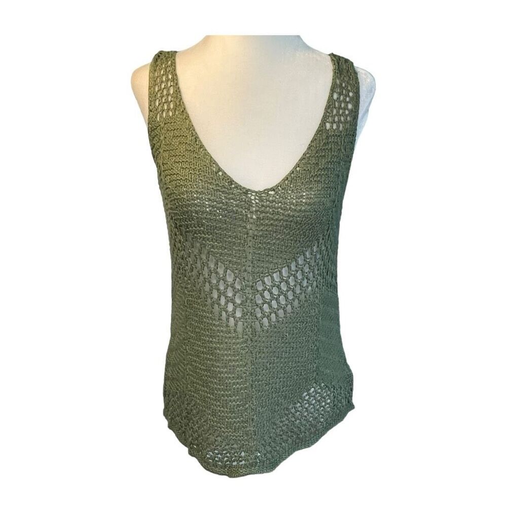 Olive Green Women's Sleeveless Knit Sweater